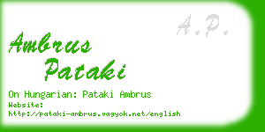 ambrus pataki business card